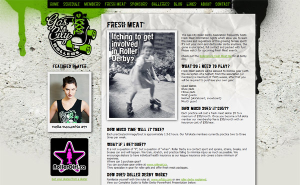 Gas City Rollers - "Fresh Meat" Info Page
