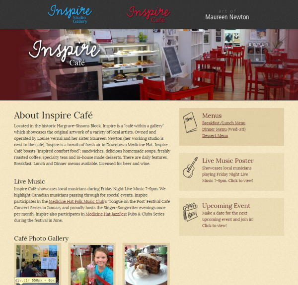 Inspire Café Page